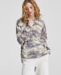 Women's Camo-Print 100% Cashmere Hooded Sweater, Created for Macy's