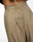 Miss Selfridge tailored slouchy wide leg trouser in khaki fleck