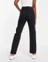 Weekday Rowe Extra high waist straight leg jeans in echo black - BLACK