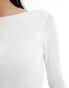 Kaiia slinky long sleeve low back top in white