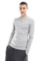 ASOS DESIGN muscle fit sweatshirt in grey marl