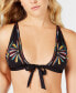 Soluna 260455 Women's Radiant Embroidered Bikini Top Swimwear Black Size Medium