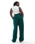 Noisy May Curve wide leg jogger in dark green