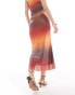 Sixth June co-ord ombre mesh maxi skirt in multi