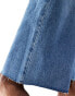 Mango wide leg jeans in mid blue