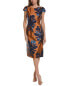 Rene Ruiz Brocade Sheath Dress Women's Orange 4