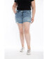 Plus Size Denim Mid Rise Shorts