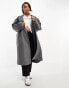 ASOS DESIGN Curve unlined mid length coat in pale grey