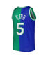 Men's Jason Kidd Blue, Green Dallas Mavericks Hardwood Classics 1994-95 Split Swingman Jersey