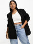 ASOS DESIGN Curve double breasted blazer in black