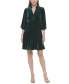 Women's Velvet Puff-Sleeve Tiered Dress