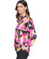 Women's Oversized Printed Button-Down Top, Regular & Petite