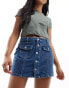 Vero Moda denim button down mini skirt in medium blue wash