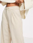 Stradivarius wide leg relaxed dad trouser in beige