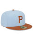 Men's Light Blue/Brown Pittsburgh Pirates Spring Color Basic Two-Tone 59Fifty Fitted Hat