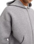 Weekday Simon scuba zip through hoodie in grey melange