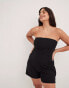 NA-KD bandeau jersey playsuit in black