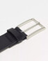 ASOS DESIGN smart faux leather belt with black buckle in black faux croc