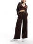 Urban Revivo relaxed wide leg tailored trousers in umber