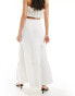 River Island tiered maxi skirt in white