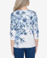 Classic Floral Shimmer Three Quarter Sleeve Top