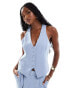 River Island buttoned front waistcoat in light blue