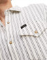 Lee herringbone stripe denim western shirt in off white