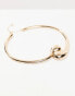 ASOS DESIGN Curve torque choker with interlocking teardrop design in gold tone