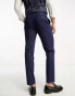 ASOS DESIGN slim linen mix suit trouser in navy