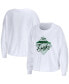 Women's White Philadelphia Eagles Domestic Cropped Long Sleeve T-shirt