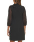 Puff-Sleeve Tie-Neck Sheath Dress