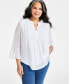 Plus Size Pintuck Blouse, Created for Macy's