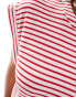 ASOS DESIGN drop armhole tank in red and white stripe