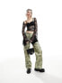 ASOS DESIGN oversized cargo trouser in blurred camo print