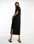 ONLY Tall oversized maxi t-shirt dress in black