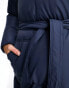 Threadbare Tall Treacle shawl collar oversized puffer coat in navy