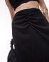 Topshop co-ord centre front ruched maxi skirt in black