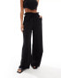 4th & Reckless tulum draw string wide leg beach trouser co-ord in black