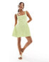 ASOS DESIGN Petite seamed mini tennis sundress in lime