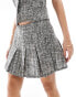 Kaiia boucle pleated mini skirt co-ord in grey