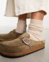 Birkenstock Buckley mules in taupe brown suede