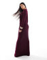 Daska exclusive jersey maxi dress with drape detail in deep fig