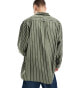 COLLUSION Unisex oversized shirt in khaki stripe