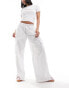 Cotton On relaxed summer cargo pants in white linen