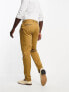 Noak slim premium cotton twill chino trousers in tobacco brown