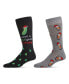 Men's Christmas Holiday Pair Novelty Socks, Pack of 2