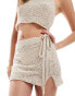 Pull&Bear knitted mini skirt co-ord in ecru