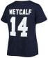 Women's Plus Size DK Metcalf College Navy Seattle Seahawks Name Number V-Neck T-shirt