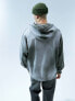 ASOS DESIGN oversized zip through hoodie in washed grey