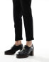 ASOS DESIGN loafers in black leather with natural sole